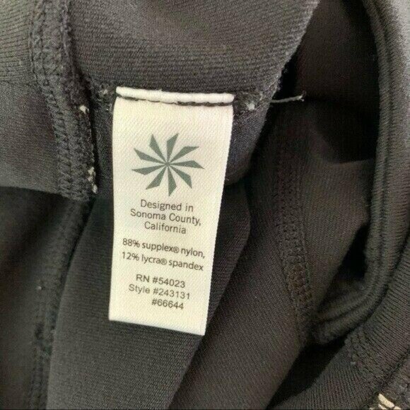 Athleta Black Colorblock Stripe Leggings Stretch Activewear Small Ankle Zipper - Picture 7 of 7